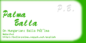 palma balla business card